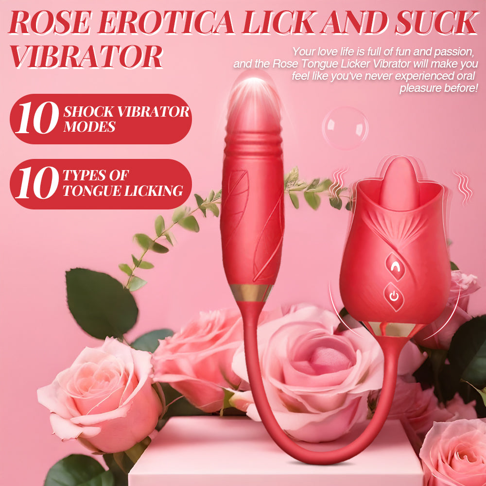 Rose Tongue Licking and Thrusting Female Clit and G-spot stimulator