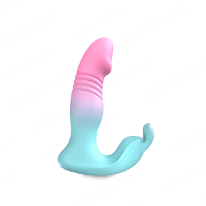 Gradient pink to blue ofemale rabbit vibrator