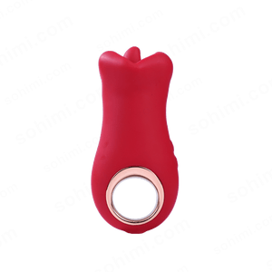 Red tongue vibrator with a circular center