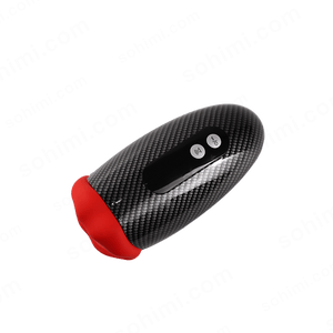 Black and red sex toy on a green background with 'sohimi.com' branding.