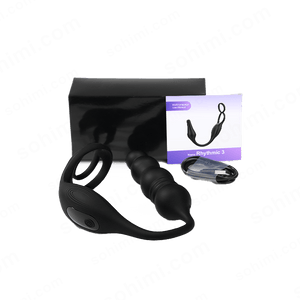 Black electronic device with a packaging box on a green background with 'sohimi.com' text.
