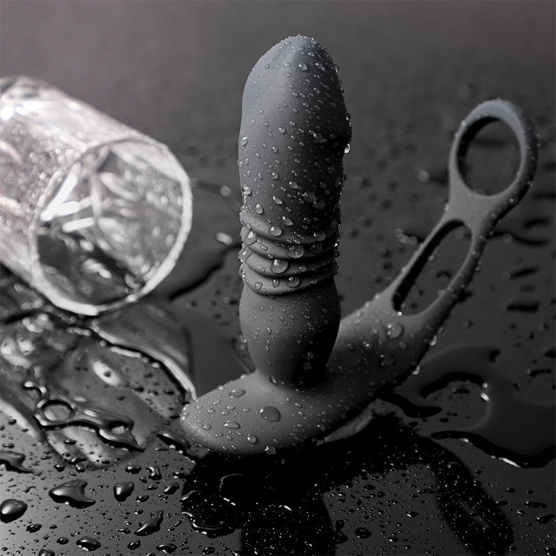 Dual Cock Ring Powerful Thrusting & Vibration Butt Plug - Sohimi