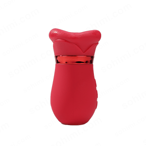 Red electronic device on a white background