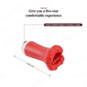 Red and white product with measurements and text on a green background with 'sohimi.com' branding.