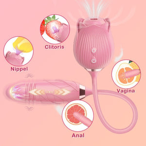 New Upgraded 3 in 1 Rose Sex Stimulator for woman with 10 Tapping Modes - Sohimi
