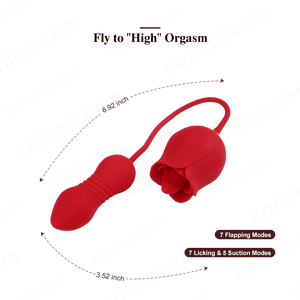 SKYLAR | Clitoral G-Spot Stimulator Rose Toy with Tongue - Sohimi