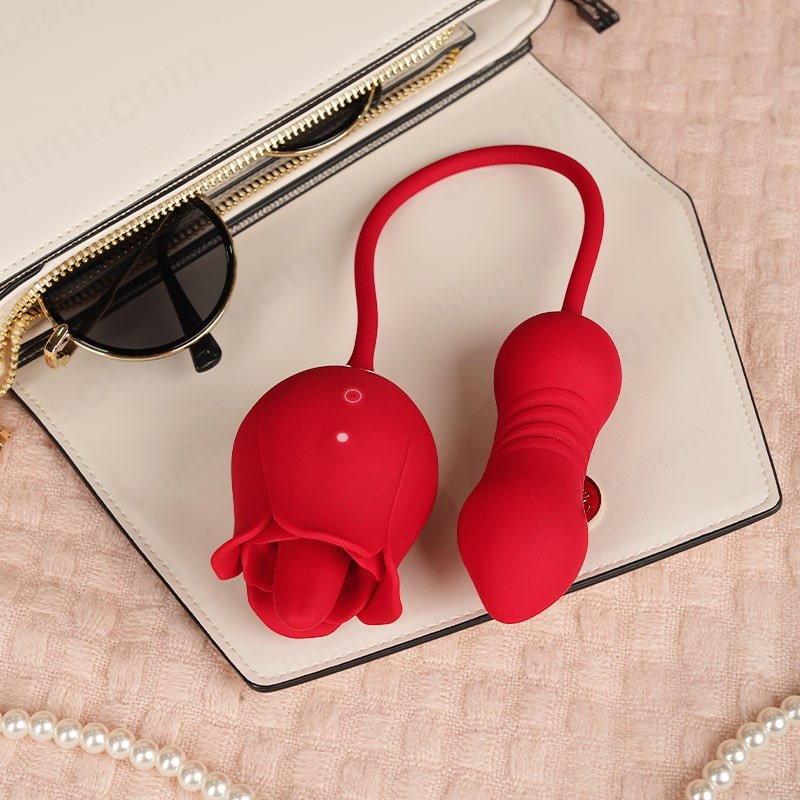 SKYLAR | Clitoral G-Spot Stimulator Rose Toy with Tongue - Sohimi