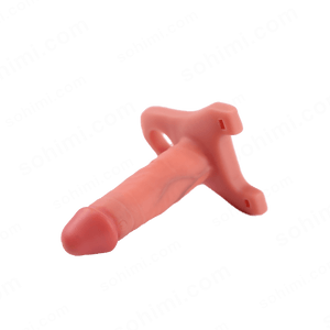 Pink silicone product on a white background