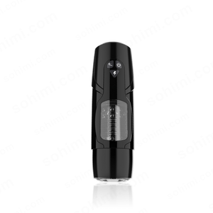 Black electronic device on a white background