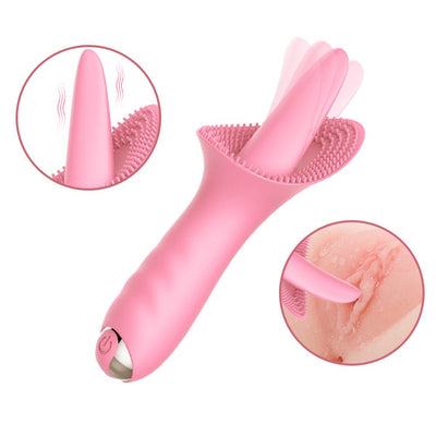 10 Vibraring Mode 2 In 1 Waterproof Stimulation Silicone Vibrator - Sohimi