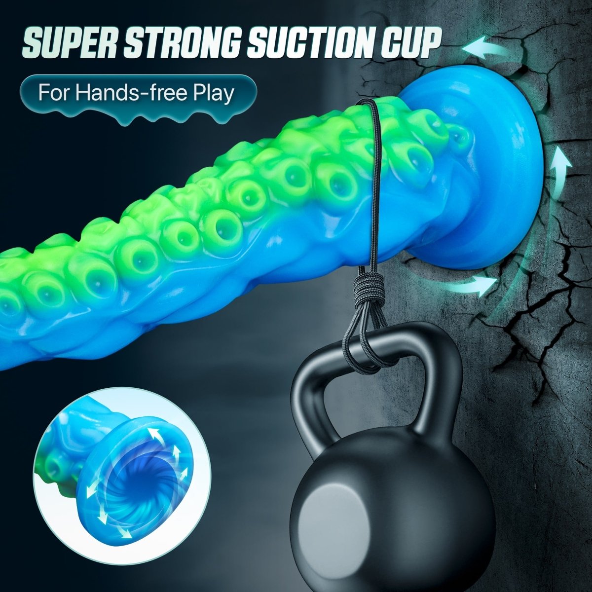 12.9inch Silicone Luminous Tentagle Multiple Stimualtion Dildo with Suction Cup - Sohimi