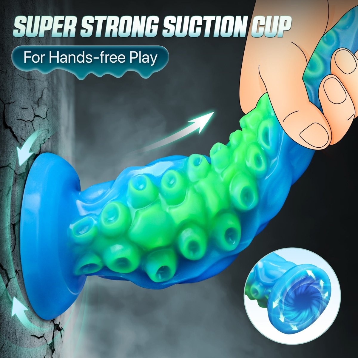 12.9inch Silicone Luminous Tentagle Multiple Stimualtion Dildo with Suction Cup - Sohimi