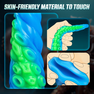 12.9inch Silicone Luminous Tentagle Multiple Stimualtion Dildo with Suction Cup - Sohimi