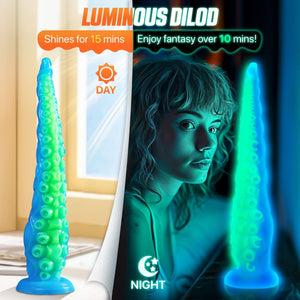 12.9inch Silicone Luminous Tentagle Multiple Stimualtion Dildo with Suction Cup - Sohimi