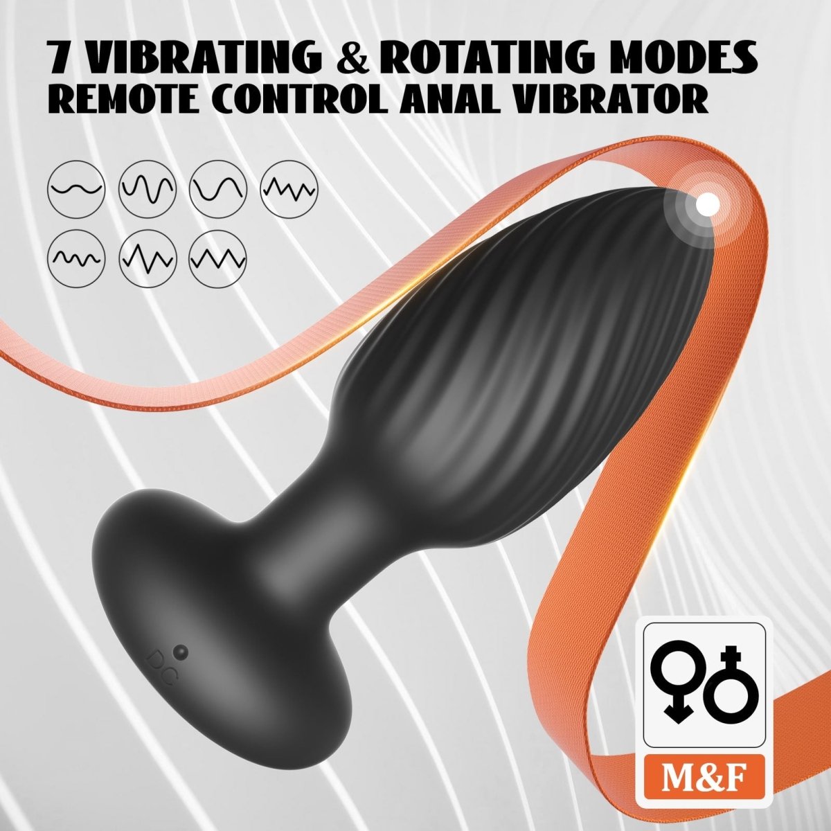 Abutt plug toy with text 7 vibrating anf rotating modes remote control anal vibrator