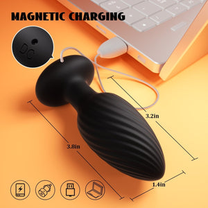 A butt plug with size and text magnetic charging