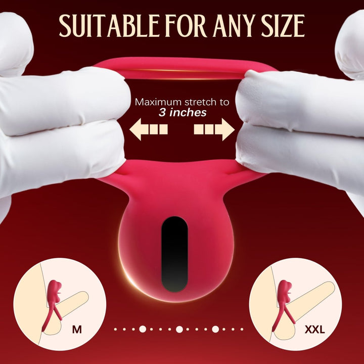 2 in 1 Tongue Clicking Stimulation Vibrating Egg and Double Cock Ring - Sohimi