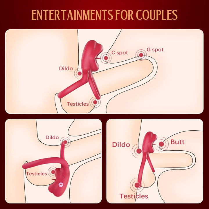 2 in 1 Tongue Clicking Stimulation Vibrating Egg and Double Cock Ring - Sohimi