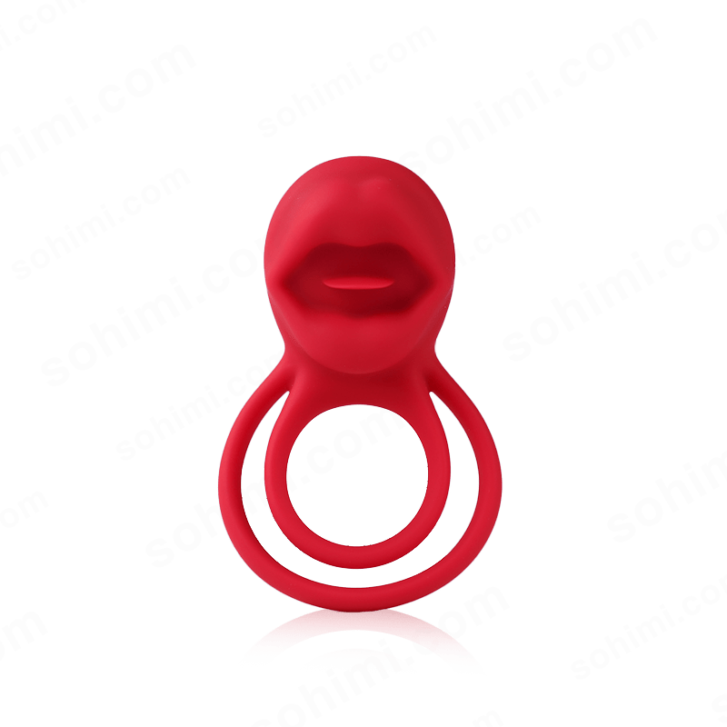Red silicone ring with a unique design on a green background with 'sohimi.com' branding.