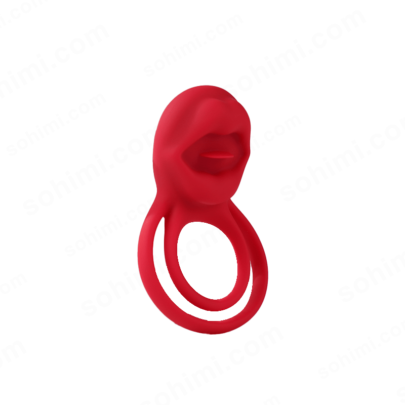 Red silicone ring with a unique design on a green background with 'sohimi.com' text.