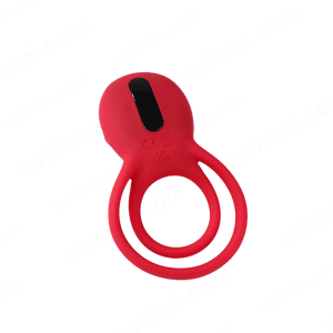 Red silicone ring with black center on a green background with 'sohimi.com' text.