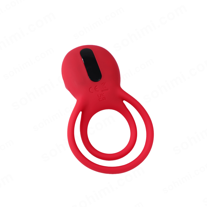Red silicone ring with black center on a green background with 'sohimi.com' text.