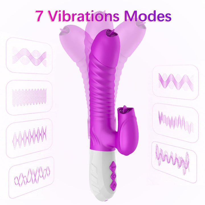 2 Tongues Licking G - Spot Rabbit Stimulator Vibrator - Sohimi