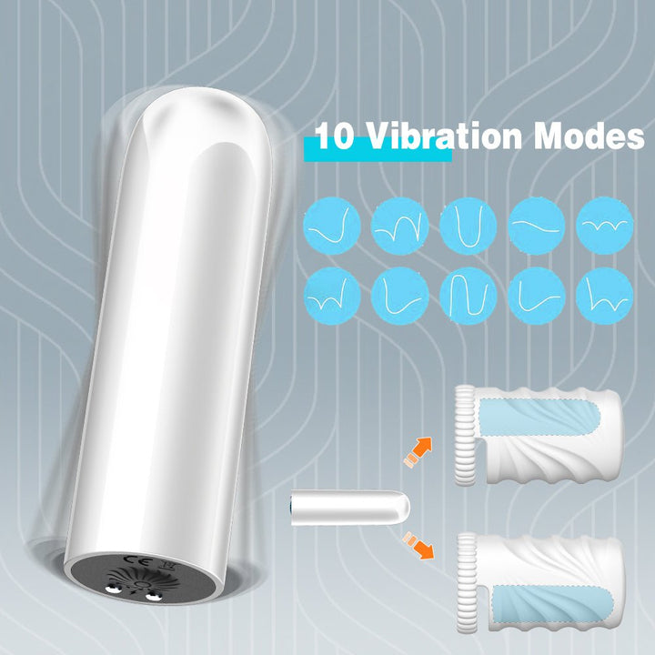 2 Tunnel Holes Silicone VIbration Penis Trainer - Sohimi