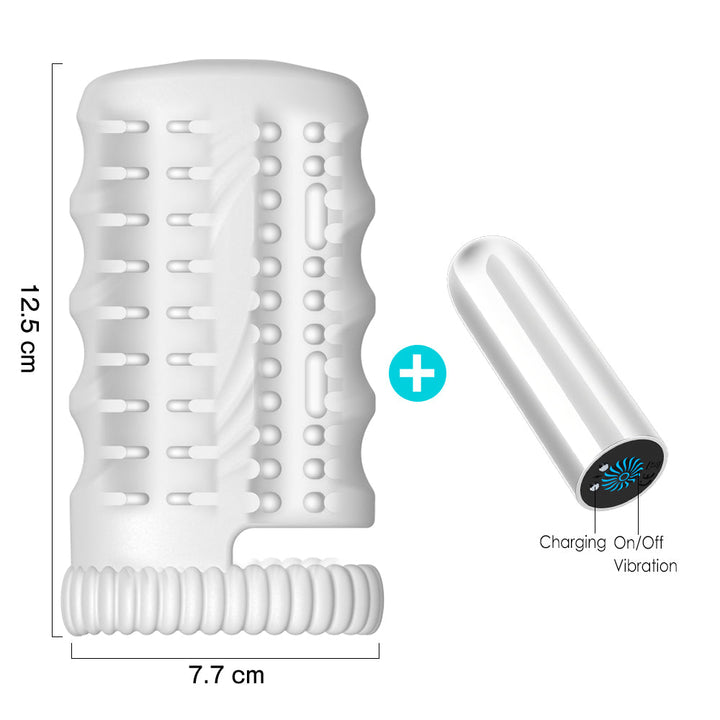 2 Tunnel Holes Silicone VIbration Penis Trainer - Sohimi