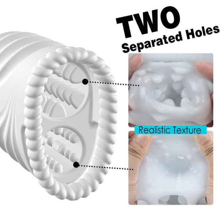 2 Tunnel Holes Silicone VIbration Penis Trainer - Sohimi