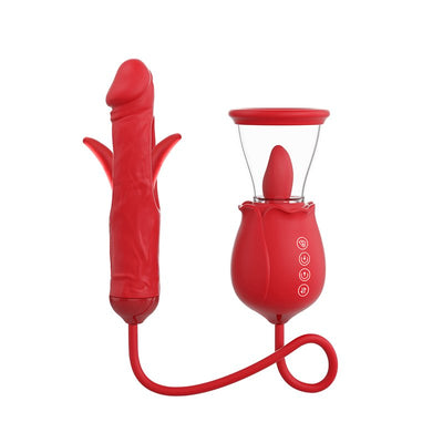 2024 Upgrade Rose Flapping & Realistic G - Spot Dildo and Clitoris Vibrator Plug - Sohimi