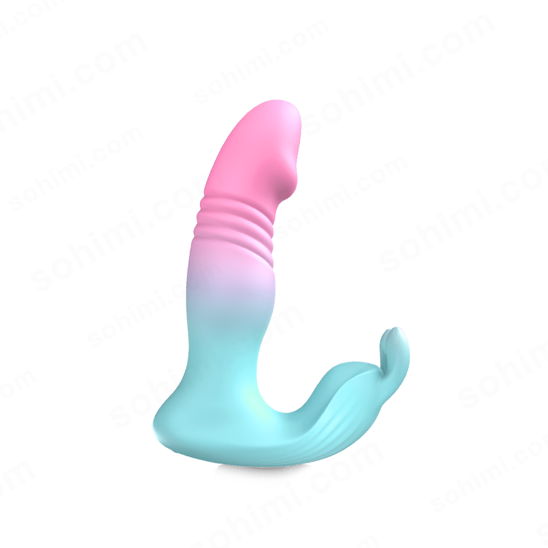 Gradient pink to blue ofemale rabbit vibrator
