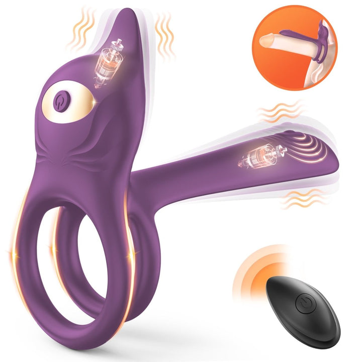 3 in 1 Multifunctional Penis Cock Ring with 10 Vibrating Modes - Sohimi