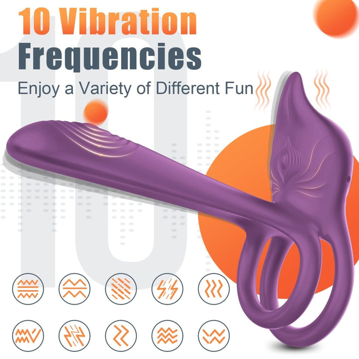 3 in 1 Multifunctional Penis Cock Ring with 10 Vibrating Modes - Sohimi