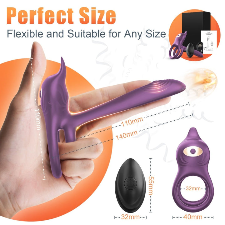 3 in 1 Multifunctional Penis Cock Ring with 10 Vibrating Modes - Sohimi