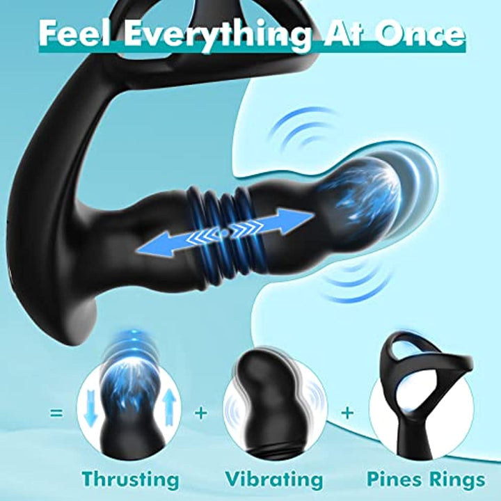 3 In 1 Strong Thrusting Prostate Massager Anal Vibrator - Sohimi