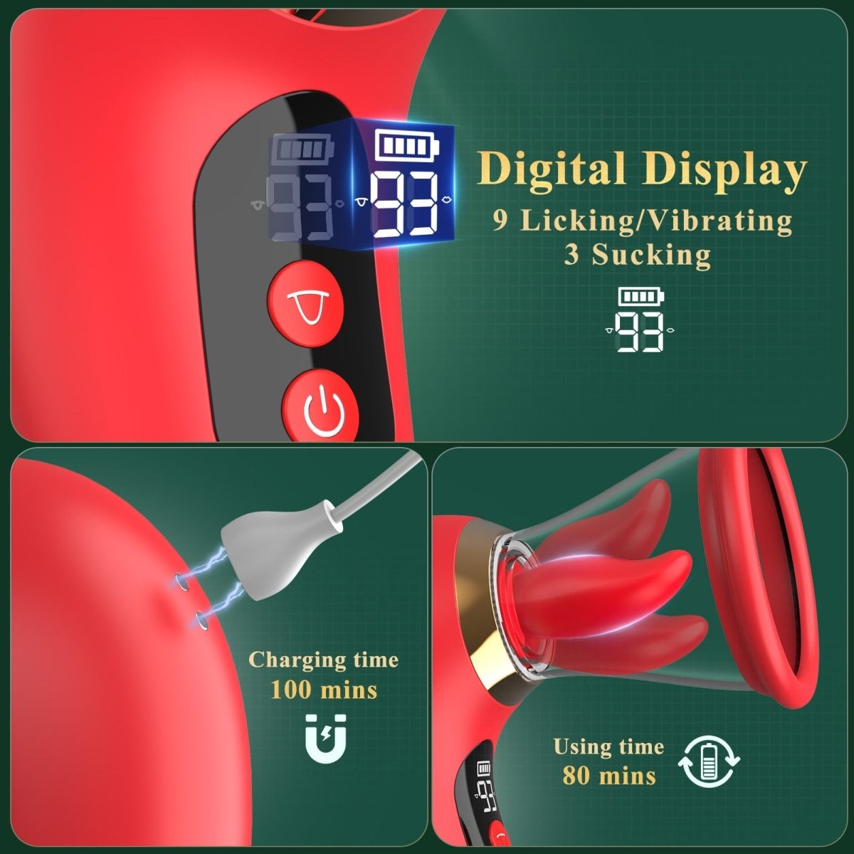 3 in 1 Tongue Sucking and Licking Clitoris Vibrator with App Control - Sohimi