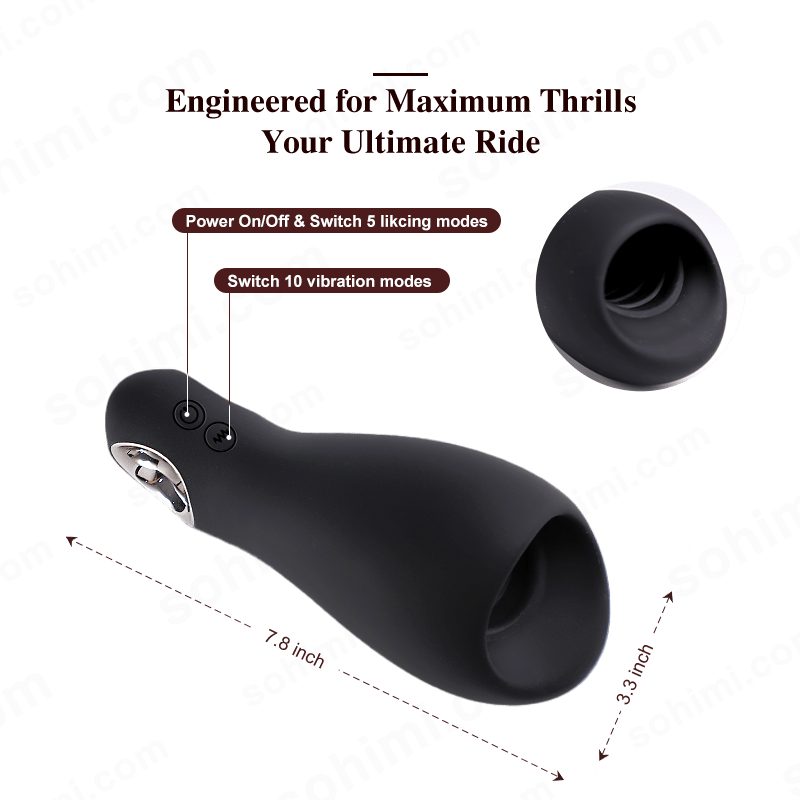 3 in 1 Vibrating and Tongue Licking masturbator Men Sex Toy - Sohimi