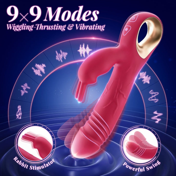 3 in 1 Wiggle and Vibrating Clitoris Stimulation G - Spot Rabbit Vibrator - Sohimi