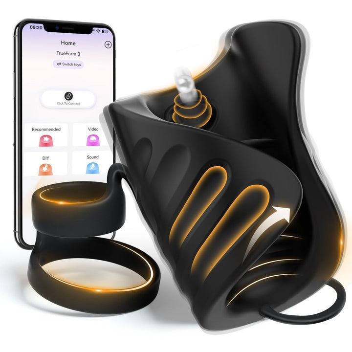 4 in 1 App Control Vibration and Pulsing Penis Trainer Male Toy with Cock Ring - Sohimi