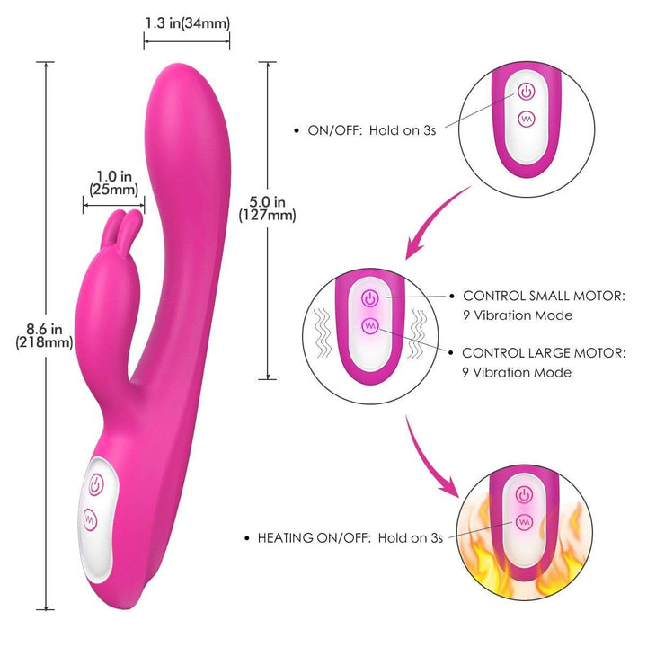 9 Vibration Modes 8.6 in G - spot 2 Motors 107.6 °F Heating Vibrators - Sohimi