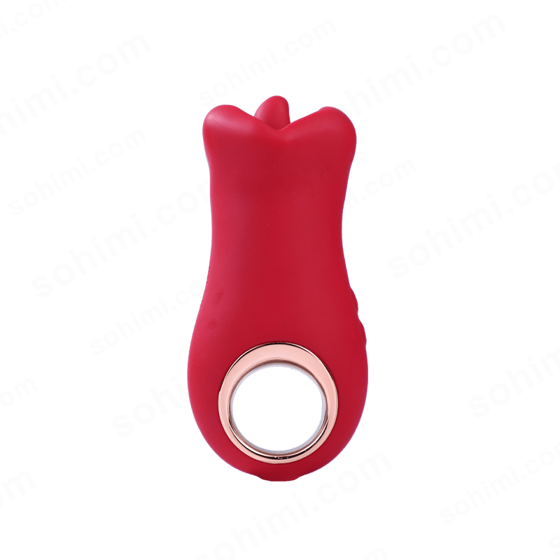 Red tongue vibrator with a circular center