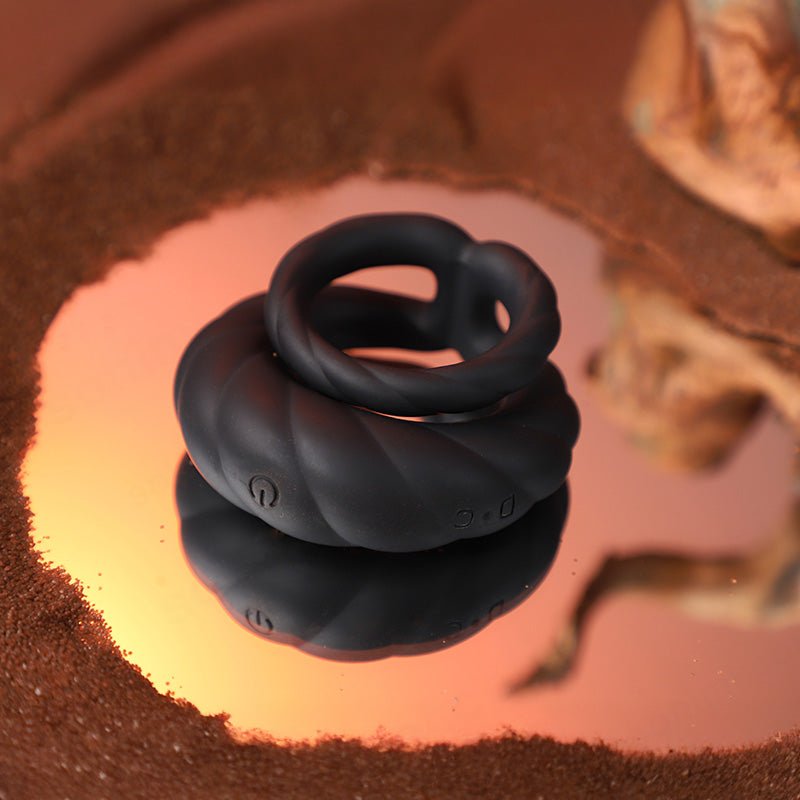 Adult Double Penis Ring Vibrator Cock Ring with 10 Vibration Modes - Sohimi