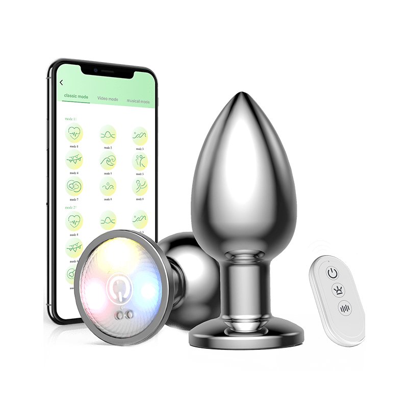 Sexual product set with smartphone displaying app interface on a white background
