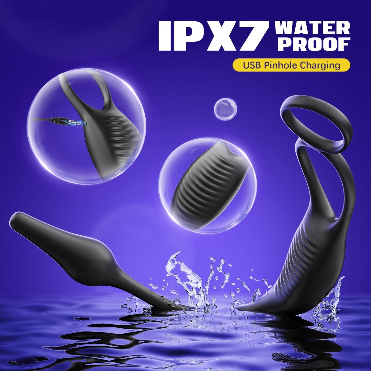 A sex toy with texted IPX7 waterproof