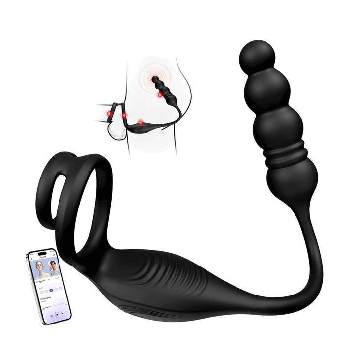 ARCHIE4| 4 in 1 App Control Vibrating and Thrusting Anal Plug with Cock Ring - Sohimi