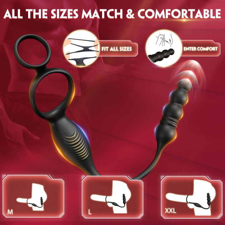 ARCHIE4| 4 in 1 App Control Vibrating and Thrusting Anal Plug with Cock Ring - Sohimi