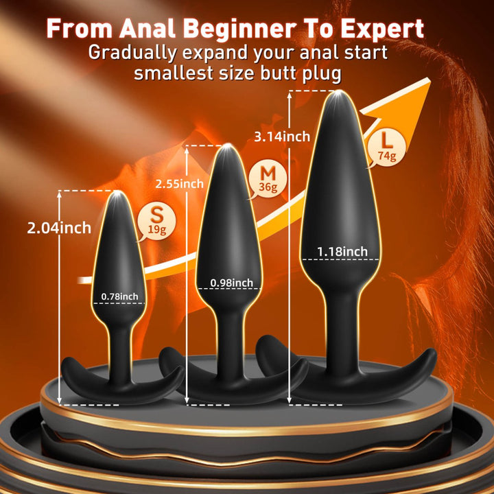 BAKI| 3 PCS Wearbale Silicone Anal Butt Plug - Sohimi