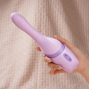 a hand hold a  Thrusting and Vibration G - Spot Vibrator