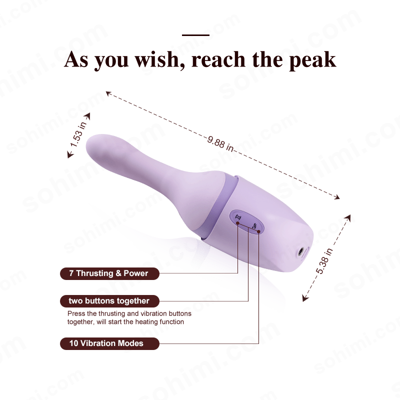 White and purple device with text on a green background